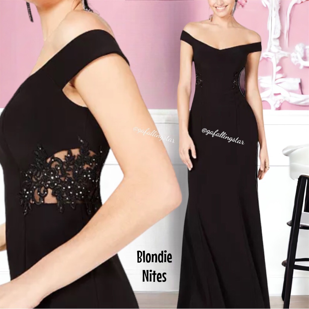 Blondienites Off Shoulder Appliqu Formal Gown